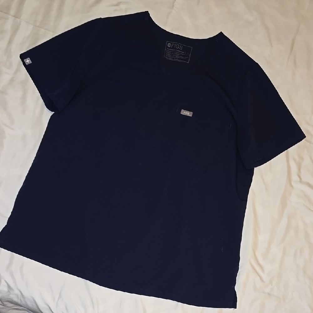 Figs Navy Blue Scrub Top
